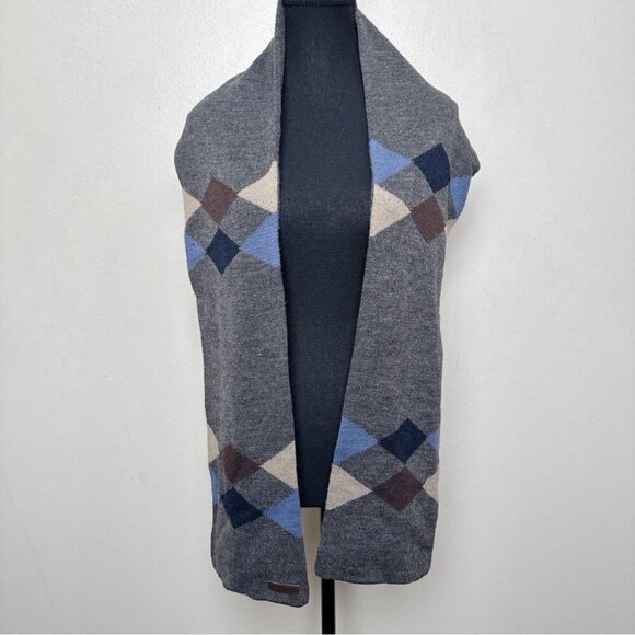 Jones New York Womens One Size Wool Blend Jacquard Knitted Scarf - Picture 4 of 11